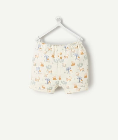 CategoryModel (8825911935118@520)  - BABIES' CREAM PRINTED BERMUDA SHORTS IN ORGANIC COTTON