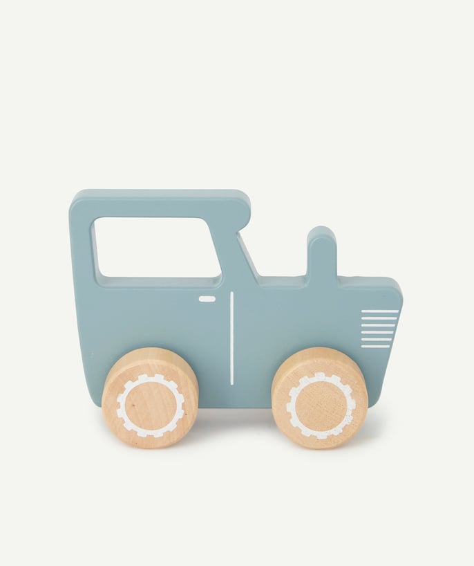   - TRACTEUR BLEU EN BOIS