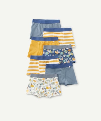 CategoryModel (8821764522126@5512)  - PACK OF SEVEN PAIRS OF BOYS' JUNGLE PRINT BOXER SHORTS IN ORGANIC COTTON