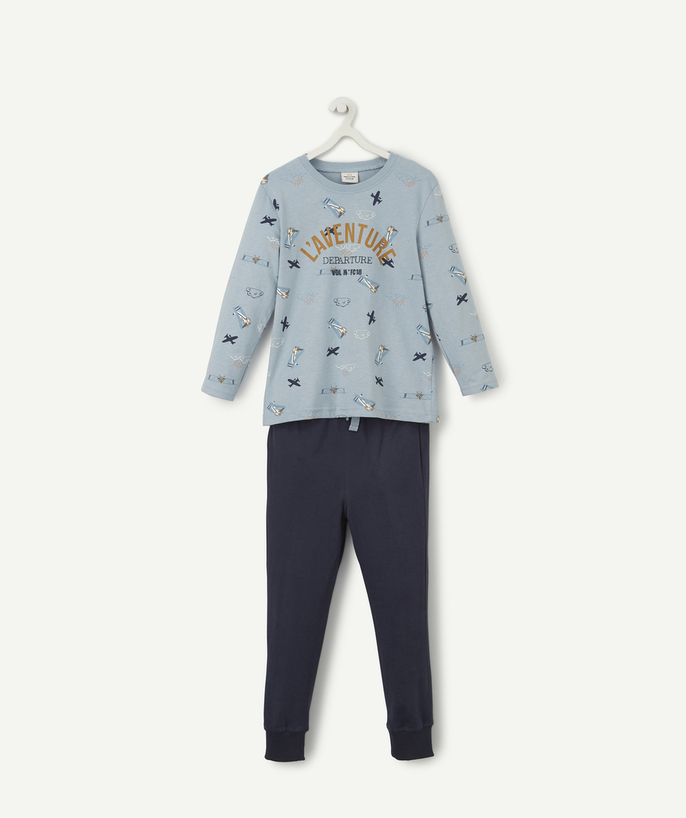   - BOYS' BLUE FLYING THEMED COTTON PYJAMAS