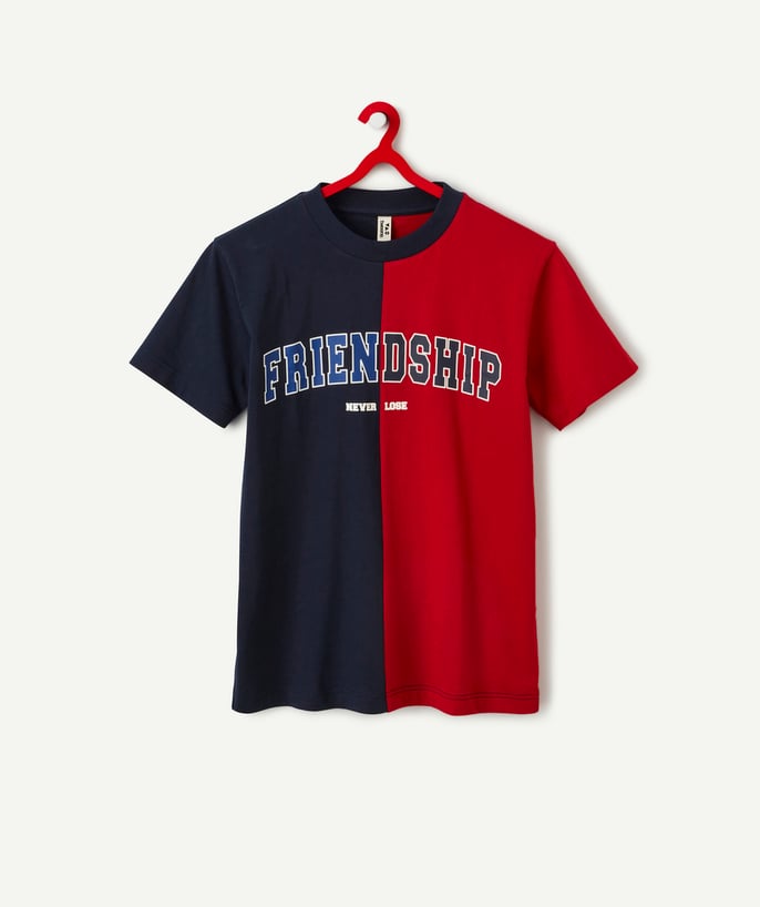   - BOYS' TWO-TONE FRIENDSHIP T-SHIRT IN ORGANIC COTTON