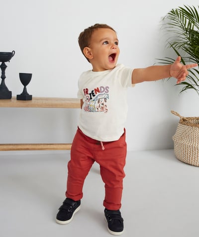 CategoryModel (8821752889486@4204)  - BABY BOYS' WHITE ORGANIC T-SHIRT WITH A FRIENDS DESIGN