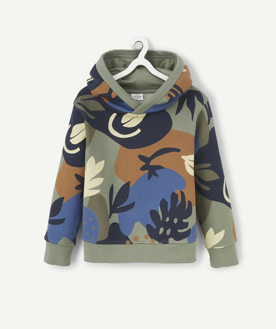 CategoryModel (8821761900686@1114)  - BOYS' SWEATSHIRT IN RECYCLED FIBRES PRINTED WITH COLOURED LEAVES