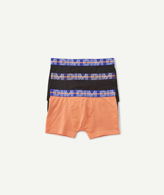   - LE LOT DE 3 BOXERS ORANGE FLUO ET NOIRS