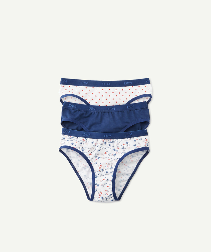   - – PACK OF THREE PAIRS OF BLUE AND PRINTED KNICKERS