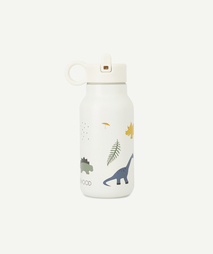   - – CREAM WATER BOTTLE WITH A DINOSAUR DESIGN