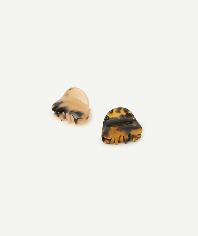   - SET OF TWO GIRLS' BROWN TORTOISESHELL HAIR CLIPS