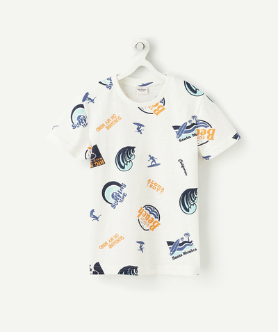 CategoryModel (8821764522126@5512)  - BOYS' T-SHIRT IN WHITE ORGANIC COTTON WITH A SURF THEME