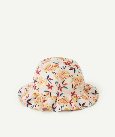 CategoryModel (8824437604494@9717)  - BABY GIRLS' PALE PINK AND TROPICAL PRINT COTTON BUCKET HAT