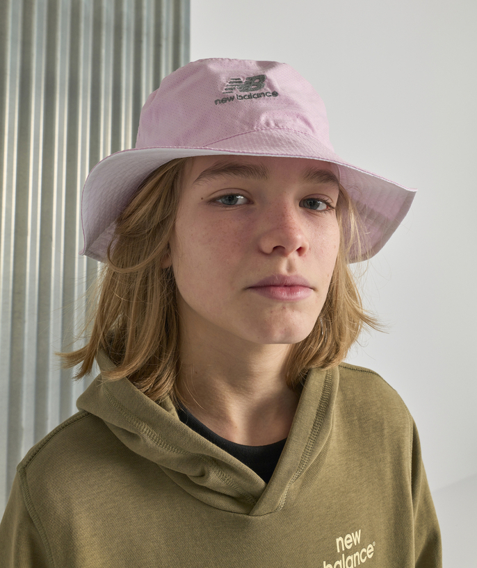   - GIRLS' LILAC AND WHITE REVERSIBLE BUCKET HAT