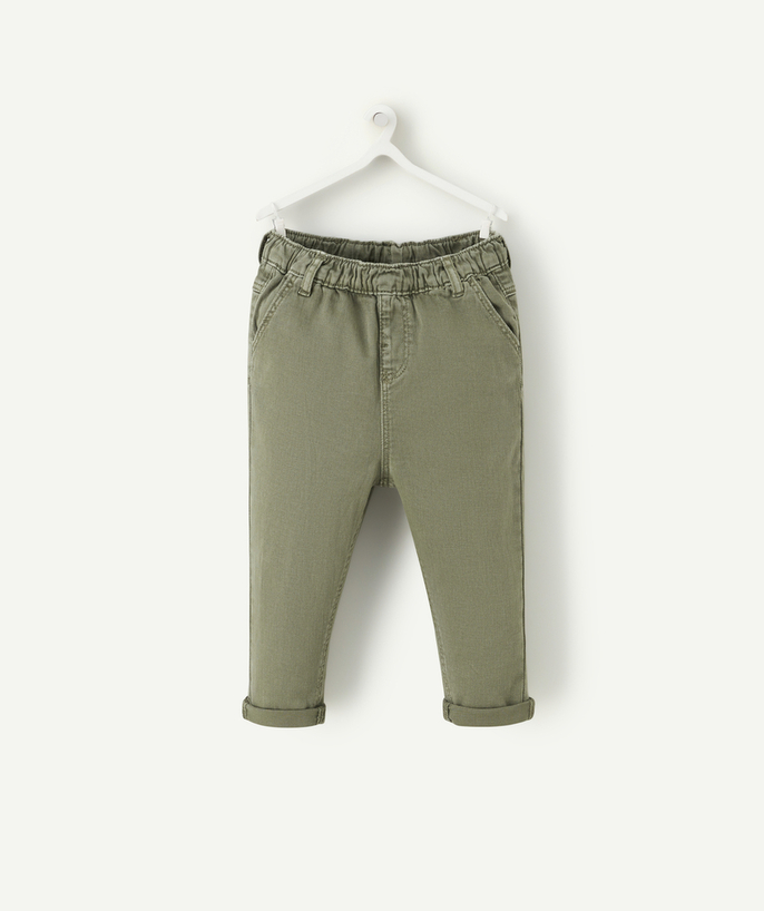   - BOYS' STRAIGHT-CUT RELAXED KHAKI RELAXED TROUSERS