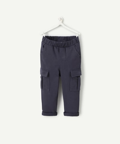 CategoryModel (8821758296206@2577)  - BABY BOYS' NAVY ORGANIC COTTON RELAXED TROUSERS