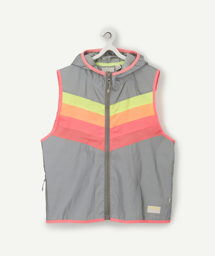   - DARKFLOW GREY AND PINK SAFETY VEST WITH HOOD