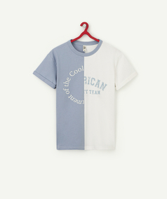 tee-shirt garcon ado a motif en relief bleu tee-shirts