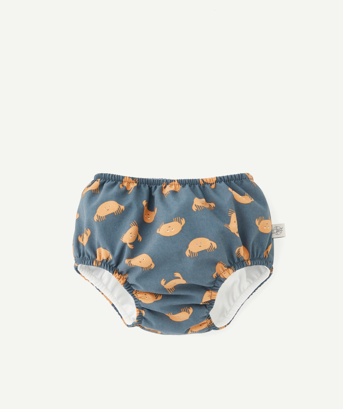   - BLUE SWIM NAPPY WITH A CRAB THEME