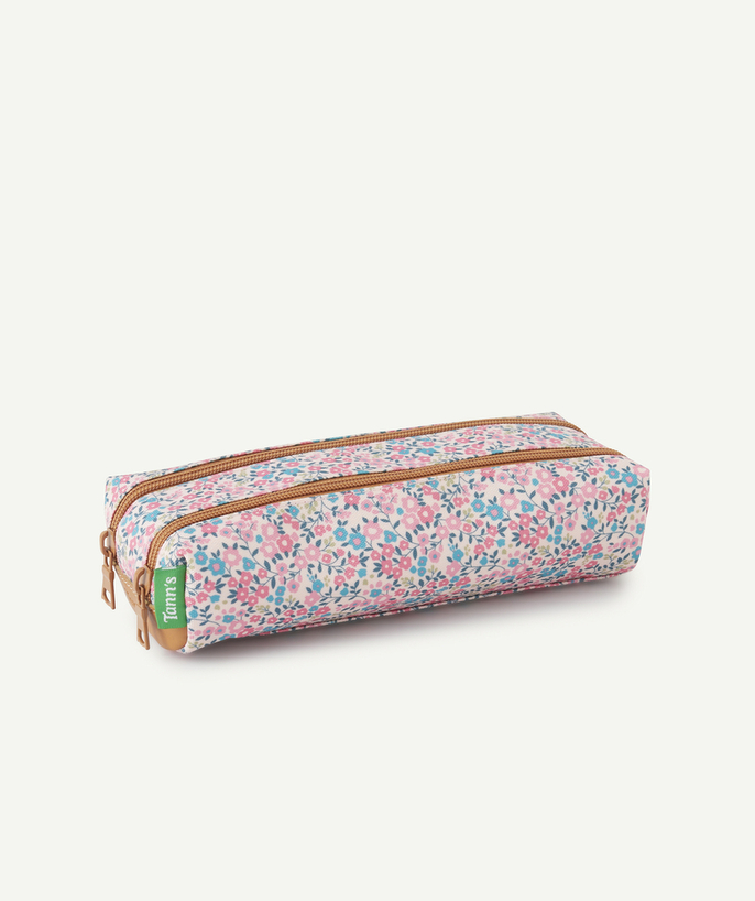   - VICTORIA PINK PENCIL CASE WITH FLORAL PRINT