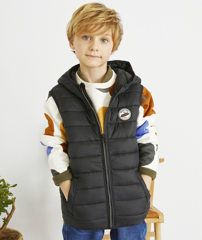   - BLACK SLEEVELESS PADDED JACKET MADE WITH RECYCLED PADDING