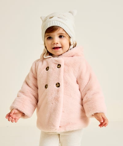 CategoryModel (8825486770318@231)  - BLOUSON BÉBÉ FILLE EN REMBOURRAGE RECYCLÉ IMITATION FOURRURE ROSE