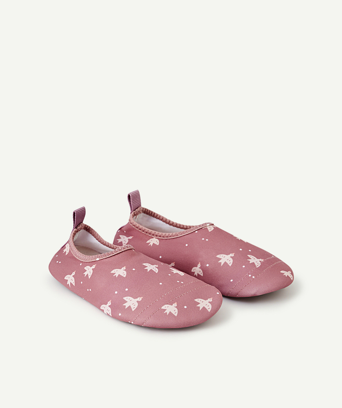   - BABY GIRLS' OLD ROSE SWALLOW-PATTERN ANTI-UV BEACH SLIPPERS