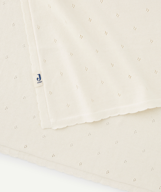   - POINTELLE IVORY ORGANIC COTTON BABY BLANKET