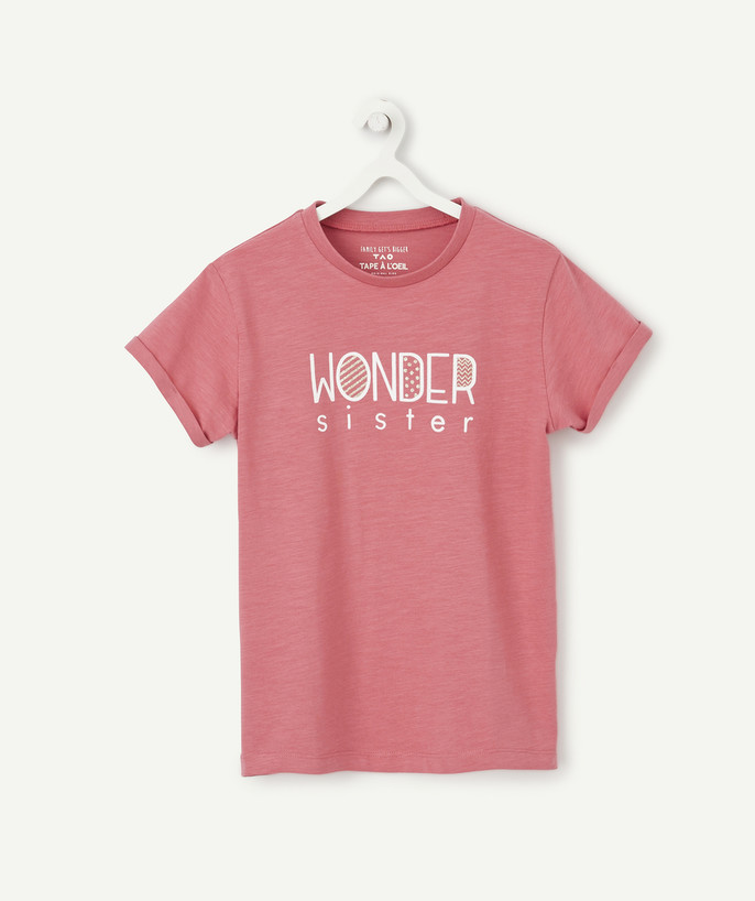   - PINK GIRL'S T-SHIRT IN ORGANIC COTTON