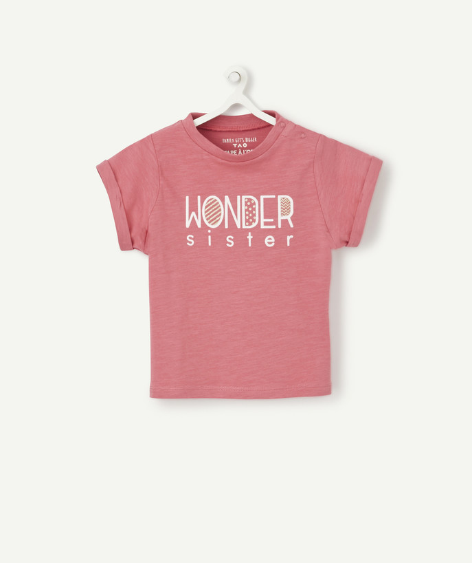   - LE T-SHIRT BÉBÉ FILLE ROSE EN COTON BIOLOGIQUE