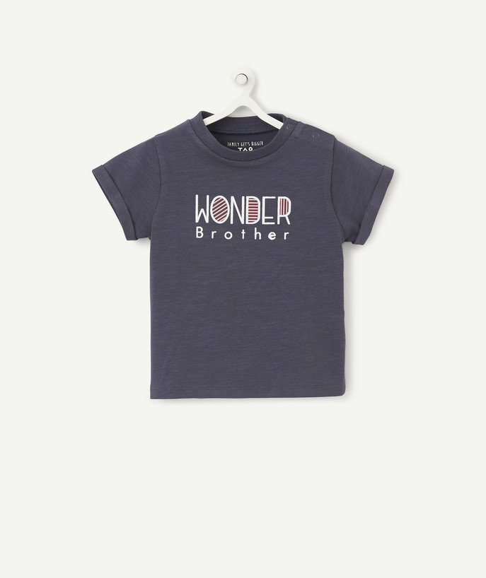   - BABY BOY T-SHIRT IN NAVY BLUE ORGANIC COTTON