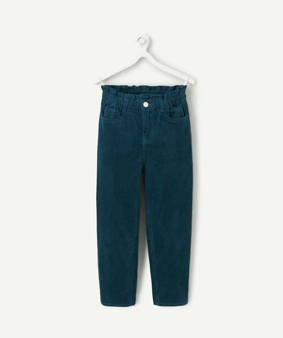 CategoryModel (8826176241806@1068)  - pantalon fille en coton bio et velours côtelé bleu canard