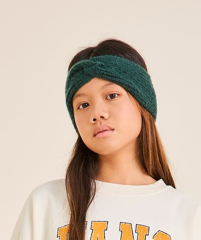 CategoryModel (8821761573006@30866)  - GIRLS' GREEN KNITTED HEADBAND IN RECYCLED FIBRES WITH A BOW