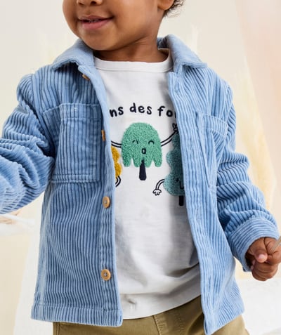 CategoryModel (8824928927886@20)  - BABY BOYS' ORGANIC COTTON T-SHIRT WITH A MESSAGE AND BOUCLE MOTIFS